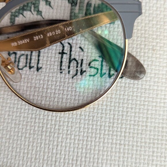 Ray Ban RB3545V 2913 Gold Grey Round Modern Eyeglasses FRAMES 49 20 140 & Case - Picture 4 of 10